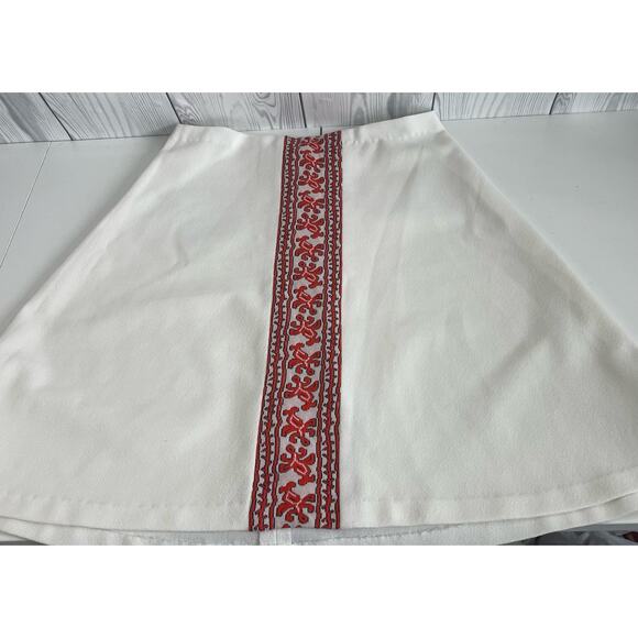 Vintage 1960s Style Handmade White and Red Skirt Size Medium (READ) - Picture 1 of 6
